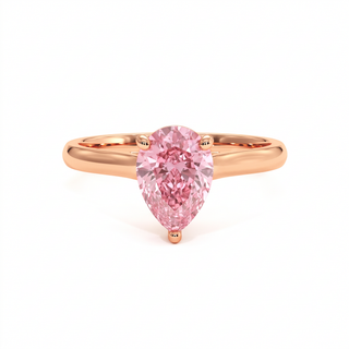Montaigne Pear Ring, pink lab-grown diamond, 18k rose gold — Maison Laveran Paris