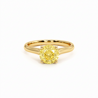 Montaigne-Ring im Rundschliff, gelber Labordiamant, 18 Karat Gelbgold — Maison Laveran Paris