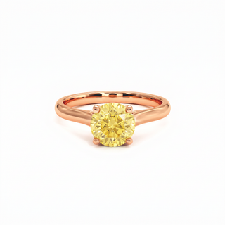 Montaigne-Ring im Rundschliff, gelber Labordiamant, 18 Karat Roségold — Maison Laveran Paris