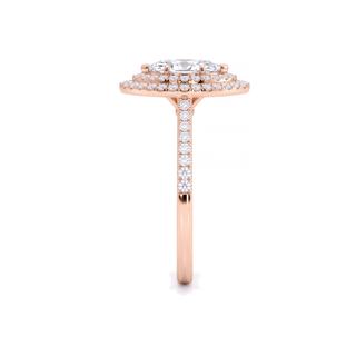 Bague Odéon Double Halo Marquise, diamants de laboratoire, or rose 18 carats — Maison Laveran Paris