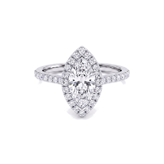 Bague Odéon Diamants Marquise, diamants de laboratoire, or blanc 18 carats ou platine 950 — Maison Laveran Paris