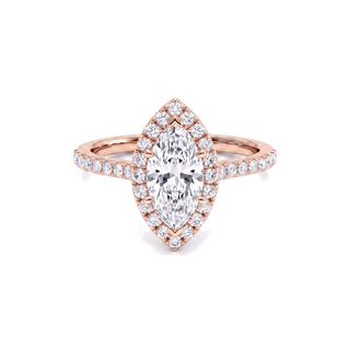 Bague Odéon Diamants Marquise, diamants de laboratoire, or rose 18 carats — Maison Laveran Paris