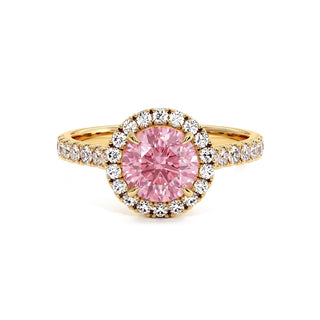 Bague Odéon Rond, diamant rose de laboratoire, or jaune 18 carats — Maison Laveran Paris