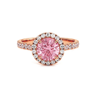 Bague Odéon Rond, diamant rose de laboratoire, or rose 18 carats — Maison Laveran Paris