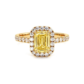 Bague Odéon Taille Émeraude, diamant jaune de laboratoire, or jaune 18 carats — Maison Laveran Paris