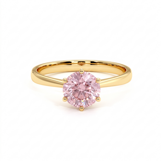 Bague Palais Royal, diamant rose de laboratoire, or jaune 18 carats — Maison Laveran Paris