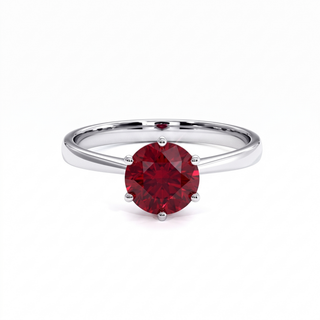 Palais-Royal-Ring, synthetischer Rubin (synthetischer Stein), 18 Karat Weißgold oder Platin 950 — Maison Laveran Paris