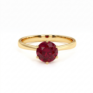 Palais-Royal-Ring, synthetischer Rubin (synthetischer Stein), 18 Karat Gelbgold — Maison Laveran Paris