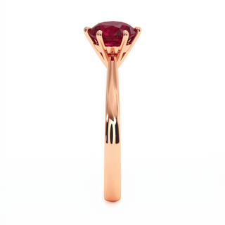 Palais-Royal-Ring, synthetischer Rubin (synthetischer Stein), Seitenansicht, 18 Karat Roségold — Maison Laveran Paris