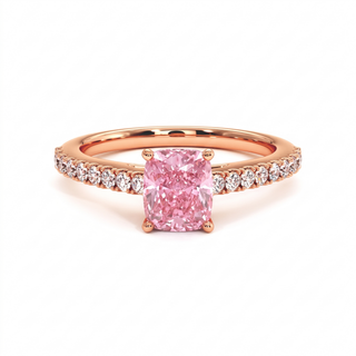 Bague Vendôme Coussin, diamant rose de laboratoire, or rose 18 carats — Maison Laveran Paris