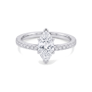 Bague Vendôme Diamants Marquise, diamant de laboratoire, or blanc 18 carats ou platine 950 — Maison Laveran Paris