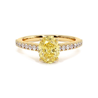 Bague Vendôme Ovale, diamant jaune de laboratoire, or jaune 18 carats — Maison Laveran Paris