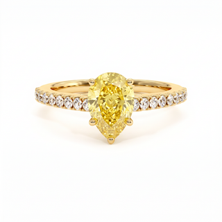 Vendôme Pear Ring, yellow lab-grown diamond, 18k yellow gold — Maison Laveran Paris