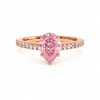Vendôme Pear Ring, pink lab-grown diamond, 18k rose gold — Maison Laveran Paris