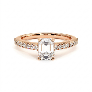 Bague Vendôme Diamant Taille Émeraude, diamants de laboratoire, or rose 18 carats — Maison Laveran Paris