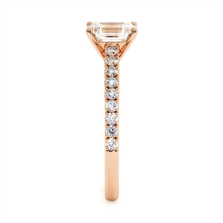 Bague Vendôme Diamant Taille Émeraude, diamants de laboratoire, or rose 18 carats — Maison Laveran Paris