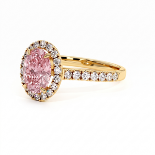 Bague Odéon Ovale, diamant rose de laboratoire, or jaune 18 carats — Maison Laveran Paris