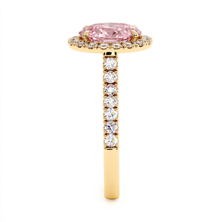 Bague Odéon Ovale, diamant rose de laboratoire, or jaune 18 carats — Maison Laveran Paris