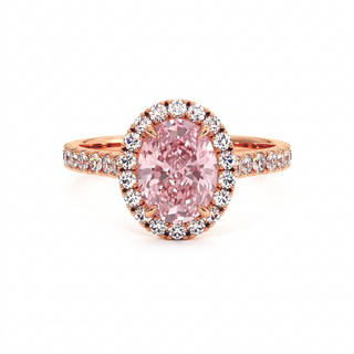 Bague Odéon Ovale, diamant rose de laboratoire, or rose 18 carats — Maison Laveran Paris