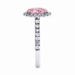 Bague Odéon Ovale, diamant rose de laboratoire, or blanc 18 carats ou platine 950 — Maison Laveran Paris