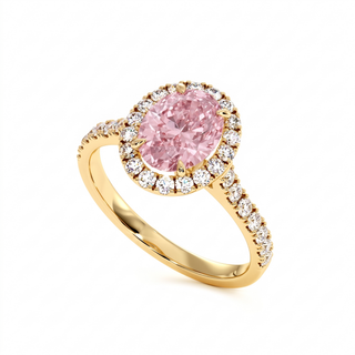 Bague Odéon Ovale, diamant rose de laboratoire, or jaune 18 carats — Maison Laveran Paris