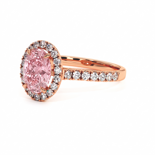 Bague Odéon Ovale, diamant rose de laboratoire, or rose 18 carats — Maison Laveran Paris