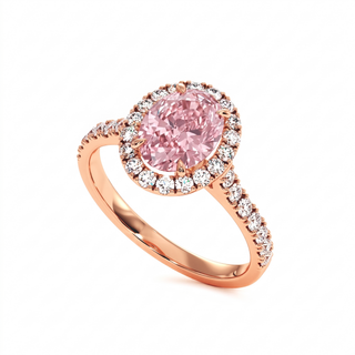 Bague Odéon Ovale, diamant rose de laboratoire, or rose 18 carats — Maison Laveran Paris