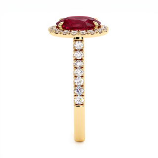 Bague Odéon Ovale, rubis synthétique (pierre de synthèse), or jaune 18 carats — Maison Laveran Paris