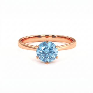 Palais Royal Ring, blue lab-grown diamond, 18k rose gold — Maison Laveran Paris