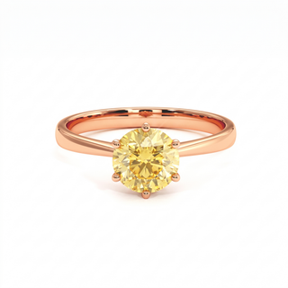 Palais Royal Ring, yellow lab-grown diamond, 18k rose gold — Maison Laveran Paris