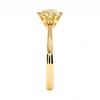 Palais Royal Ring, yellow lab-grown diamond, profile view, 18k yellow gold — Maison Laveran Paris