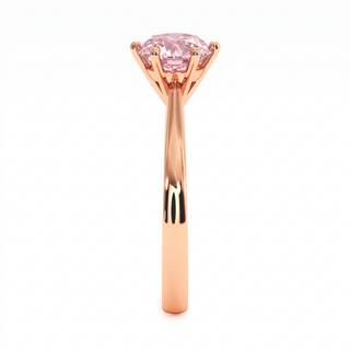 Palais Royal Ring, pink lab-grown diamond, profile view, 18k rose gold — Maison Laveran Paris