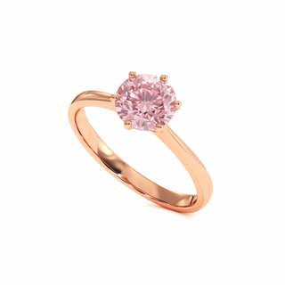 Palais Royal Ring, pink lab-grown diamond, perspective view, 18k rose gold — Maison Laveran Paris