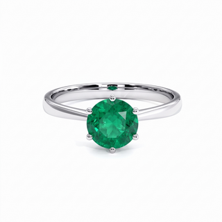 Palais-Royal-Ring, synthetischer Smaragd (synthetischer Stein), 18 Karat Weißgold oder Platin 950 — Maison Laveran Paris