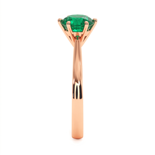 Palais-Royal-Ring, synthetischer Smaragd (synthetischer Stein), Seitenansicht, 18 Karat Roségold — Maison Laveran Paris