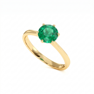 Palais-Royal-Ring, synthetischer Smaragd (synthetischer Stein), Perspektivansicht, 18 Karat Gelbgold — Maison Laveran Paris