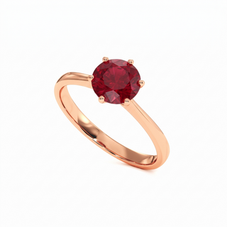Palais-Royal-Ring, synthetischer Rubin (synthetischer Stein), Perspektivansicht, 18 Karat Roségold — Maison Laveran Paris