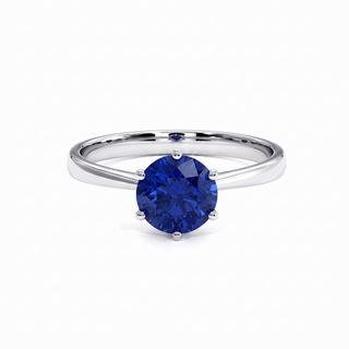 Palais-Royal-Ring, synthetischer blauer Saphir (synthetischer Stein), 18 Karat Weißgold oder Platin 950 — Maison Laveran Paris