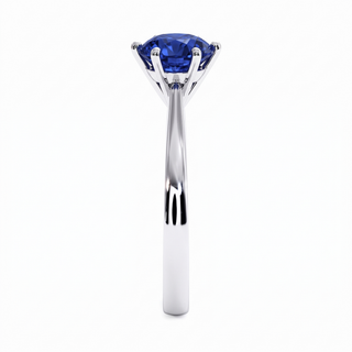 Palais-Royal-Ring, synthetischer blauer Saphir (synthetischer Stein), Seitenansicht, 18 Karat Weißgold oder Platin 950 — Maison Laveran Paris