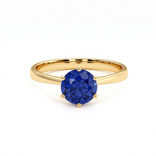 Palais-Royal-Ring, synthetischer blauer Saphir (synthetischer Stein), 18 Karat Gelbgold — Maison Laveran Paris